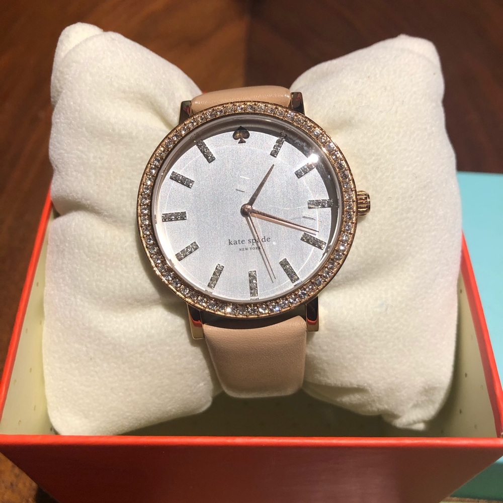 Kate Spade vachetta metro grand rhinestone watch